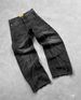 Men's Clothing Retro Y2k Street Fashion Zipper Splicing Detachable Loose Black Jeans_mkmklike.com