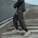 Men's Vintage Washed Straight-Leg Jeans Dad Fit Cuffed Hem Urban Streetwear Casual Hipster Polyester 90s Style_mkmklike.com