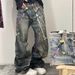Men's Clothing Candy Chain 3D Illusion Print Men's Scimitar Jeans Trousers_mkmklike.com