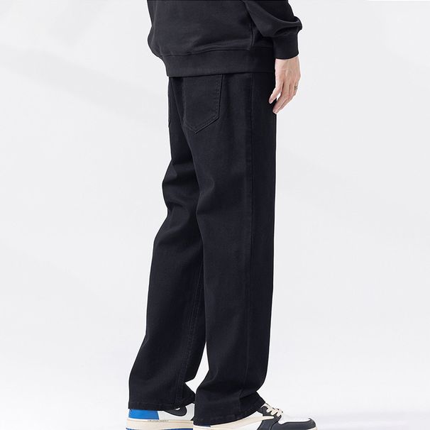 Nordmann Straight Black Jeans For Men, Autumn And Winter Style, Loose Wide-Leg Casual, American Retro High Street Cool Long_mkmklike.com