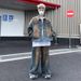 Loom Retro Tie-Dye Denim Men's Spring New European And American Street Washed Vintage Workwear Jacket Set_mkmklike.com