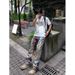 Men’s Printed Straight-Leg Jeans – Trendy Digital Print Denim Pants, Loose Fit Casual Streetwear, Washed Blue_mkmklike.com