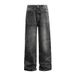 Men's Retro Wide Leg Loose Fit Straight Jeans - Black, Comfort Cotton Denim For Casual Street Style_mkmklike.com