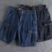 Men's American Retro Washed Distressed Workwear Denim Shorts Versatile Multi Pocket Five Point Length Original Color_mkmklike.com