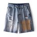 Men's Summer Denim Shorts Trendy Loose Straight Ripped Five Point Pants Thin Ins Brand_mkmklike.com