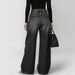 High Waisted Wide Leg Jeans for Women Washed Unique Style with Metal Perforations Summer Export Stock Cross Border Trade_mkmklike.com
