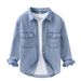Casual Long Sleeved Denim Shirt, Men's Trendy Versatile Retro Workwear Shirt, Men's Outerwear Top_mkmklike.com