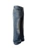 Men's Clothing Men's Distressed Wide-Leg Jeans - Double Wash Destroyed Denim (Vintage Streetwear Statement)_mkmklike.com
