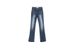 Women's Clothing Women's High Waist Flared Jeans - Vintage Washed Denim Pants With Stretch, Slim Fit & Distressed Details (Dark Blue)_mkmklike.com