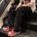 Men's Black Gray Denim Jeans Spring Style Cleanfit Loose Wide Leg Mid Waist Casual Trousers Trendy Retro Hong Kong Style_mkmklike.com