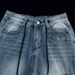 Summer Men's Plus Size Capri Jeans Loose Wide Leg Hip Hop Cargo Shorts Multi Pocket Chubby Pants_mkmklike.com