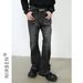 Men's Clothing Washed gray destroyed vintage jeans straight loose black flared trousers men's one piece drop shipping_mkmklike.com