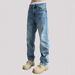 HME Men's Slim Straight Leg Jeans Casual Versatile European American Style Cross Border Exclusive for TEMU SHEIN_mkmklike.com