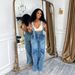 Women's High-Waisted Wide-Leg Overalls – Vintage Denim Jumpsuit (Relaxed Fit, Adjustable Straps, Casual Chic Style)_mkmklike.com