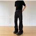 Vintage-Inspired Black Flared Denim Jeans For Men - Classic Clean Fit, Mid-Rise, Cotton Stretch, Retro Style_mkmklike.com