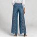 Women's Washed Denim Lace Patchwork Long Jeans Relaxed Everyday Wear Versatile Comfortable Feshion Trend_mkmklike.com