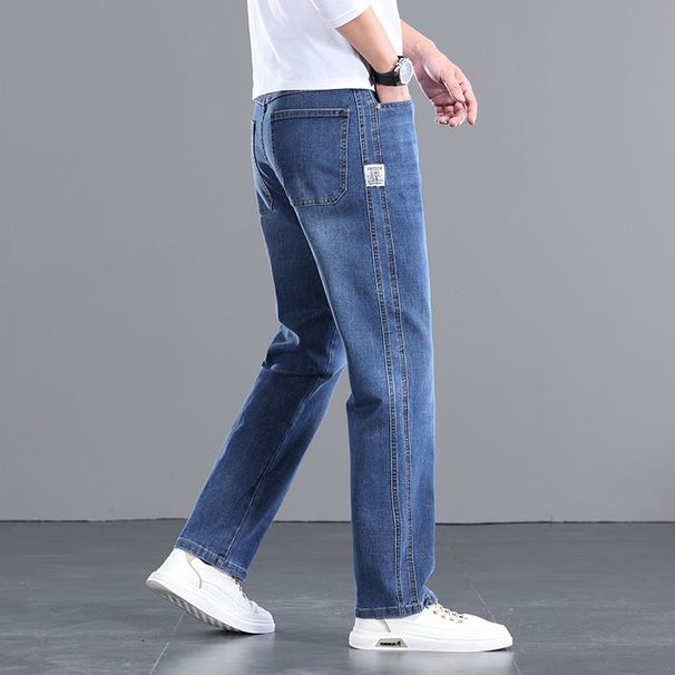 Premium Relaxed Fit Straight Leg Jeans For Men - Comfortable Cotton Denim Pants With Classic Wash & Slight Stretch (Multiple Colors & Sizes Available)_mkmklike.com