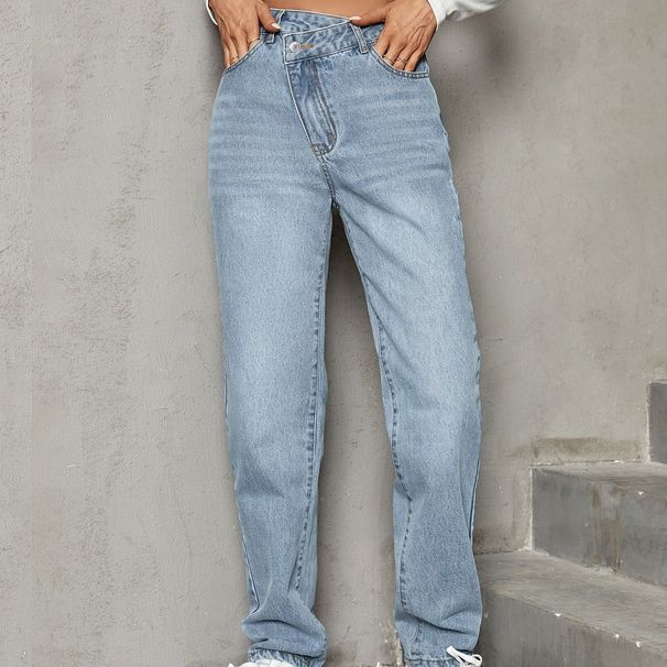 Women's Clothing Fashion Trend Slim Casual High Waist Loose Denim Trousers_mkmklike.com