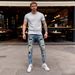 Men's Premium Slim Fit Distressed Denim - 2026 Paint Splattered Ankle Jeans With Reinforced Stitching Distressed Destroyed With Rips_mkmklike.com