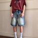 Men's Retro Washed Blue Denim Shorts High End Feel Loose Fit Casual Versatile Five Point New Summer Style_mkmklike.com