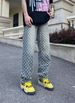 Men's Straight Leg Jeans Heavyweight American Functional Style Zipper Logging Micro Flare Rivet Work High Street Vibe_mkmklike.com