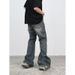 Nordmann Vintage Flared Frayed Hem Jeans For Men, Autumn Winter New Versatile Casual Pants, American Style Loose Straight_mkmklike.com