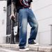 Men's Style Straight Leg Jeans Loose Fit Wide Leg Trendy Casual Trousers For Spring Autumn_mkmklike.com