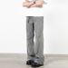 Men's Retro Washed Gray Flared Straight Jeans | Cleanfit Casual Pants | Distressed Detail | S-3XL_mkmklike.com