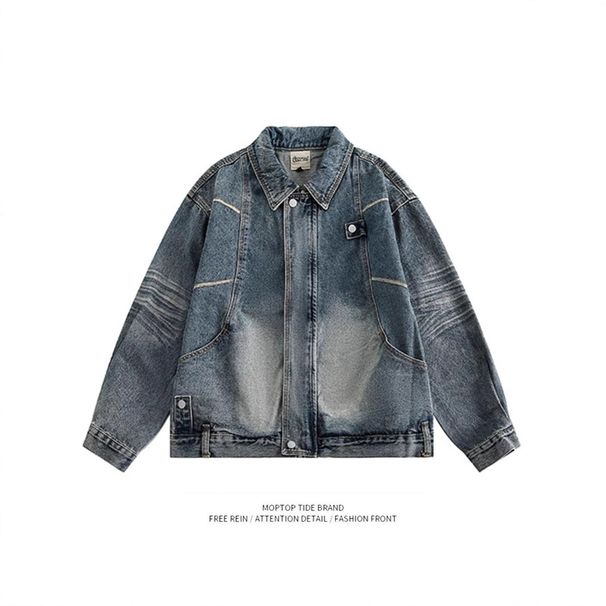 American For Men In Spring Autumn, With A Cool And Stylish Design. High Street Fashion Brand Workwear Denim Jacket,_mkmklike.com