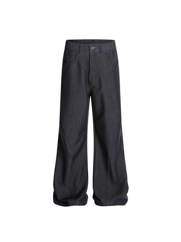 Retro Vintage Jeans – Men's Flared Denim Pants With Raw Hem & Contrast Stitching (S-XL)_mkmklike.com