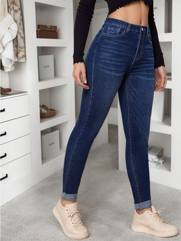 Customized High-Waisted Stretch Skinny Jeans for Women Autumn Street Style Hot Girl Denim Pants_mkmklike.com