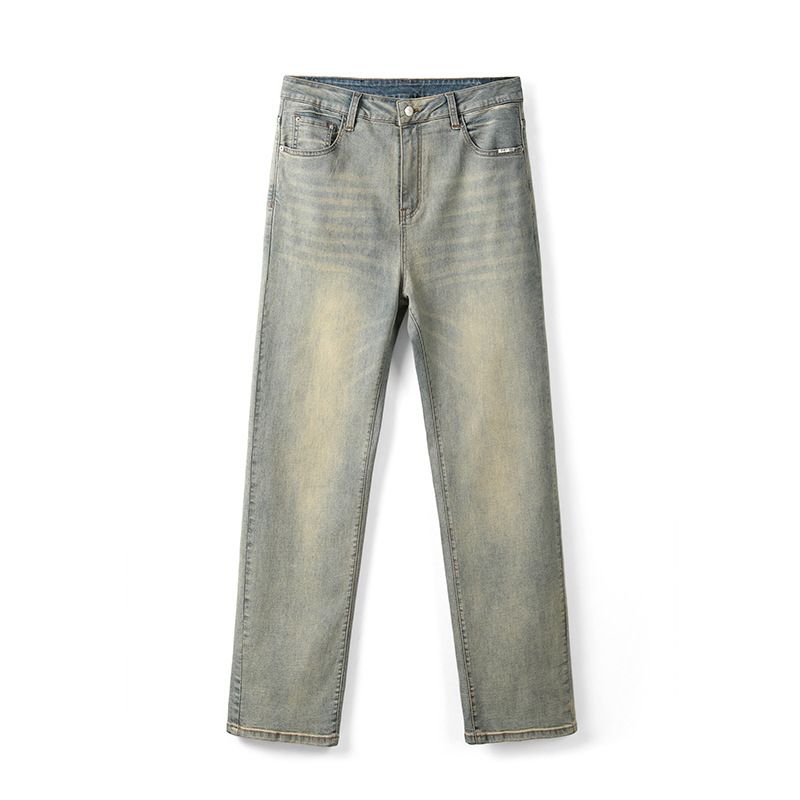 Large Size Men's Spring New Washed Retro Straight Jeans Men's Plus Fat Plus Size Loose Denim Trousers Men_mkmklike.com
