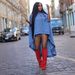 Women's Fashion Loose Cape Shirt LD2458 European American Style Button down Batwing Swallowtail Denim Jacket Short Front Long Back_mkmklike.com