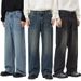 "Men's Streetwear Straight Leg Washed Jeans - Loose Fit Casual Denim Pants For Teens & Young Adults (S-XXXL, Light Blue/Black/Vintage)"_mkmklike.com