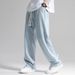 Men's Clothing Summer Thin Fashion Brand Loose Wide Leg Drape Mopping Trousers Casual Pants_mkmklike.com