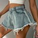 Women's Distressed Denim Shorts - High Waisted Ripped Jeans With Frayed Hem Trendy Loose Fit Summer Fashion_mkmklike.com