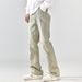 Nordmann American Style Vibe Mud Yellow Dyed Jeans For Men Retro Washed Trendy High Street Loose Straight Casual Long Pants_mkmklike.com