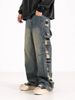 Vintage Loose Wide Leg Jeans Men's Summer Loose Straight Trousers_mkmklike.com