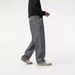 Men’s Heavyweight Vintage Smoke Gray Jeans – High-Street Loose Fit Straight Leg Denim Pants For Casual & Streetwear_mkmklike.com