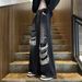 American Retro Trendy Brand Ripped Jeans Men's Washed Old Loose Wide-leg Straight Mopping Long Pants_mkmklike.com