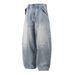 Bamboo Splicing Deconstructed Scimitar Jeans Men's Workwear Punk Distressed Washed Loose Fit Trousers Trendy_mkmklike.com