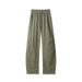 American-style Striped Patchwork Straight-leg Work Pants For Men, Autumn Trendy Brand Washed Pleated Casual Pants, Loose_mkmklike.com