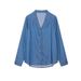 Women's Clothing Tencel Acetate Denim Spring Retro Suit Collar Embroidery Drape Loose Versatile Shirt_mkmklike.com