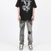 Vintage Washed Black Patch Ripped Jeans For Men | Distressed Straight-Leg Trousers | S-XXXL_mkmklike.com