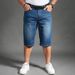 Seven-point Jeans Men's Summer Thin Stretch Straight Jeans Men's Seven-point Loose American Business Jeans_mkmklike.com