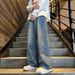Men's Clothing Starry Sky Pattern Jeans Niche Design Straight Flared Wide Leg Pants_mkmklike.com