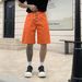 Unisex Bright Solid Color Denim Shorts With Metal Front Buttons, Loose Wide-Leg Fit_mkmklike.com
