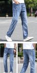 Men's Comfort Stretch Wide Leg Jeans - Loose Fit Straight Leg Denim Pants For Plus Size, All-Season Breathable & Relaxed_mkmklike.com