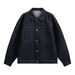 Northfold Vintage Raw Topstitch Design Men's Denim Jacket Autumn Loose Fit Trendy Brand Casual Double Pocket Workwear Coat_mkmklike.com