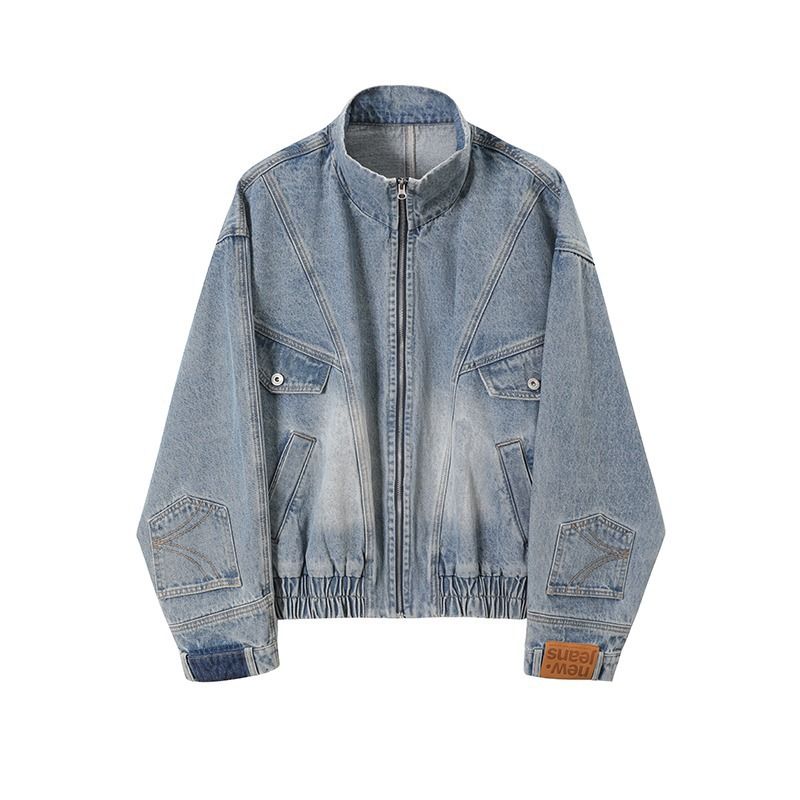 Deconstructed Washed Denim Oversized Jacket – Unisex High-Street Reversible Coat (M-3XL)_mkmklike.com